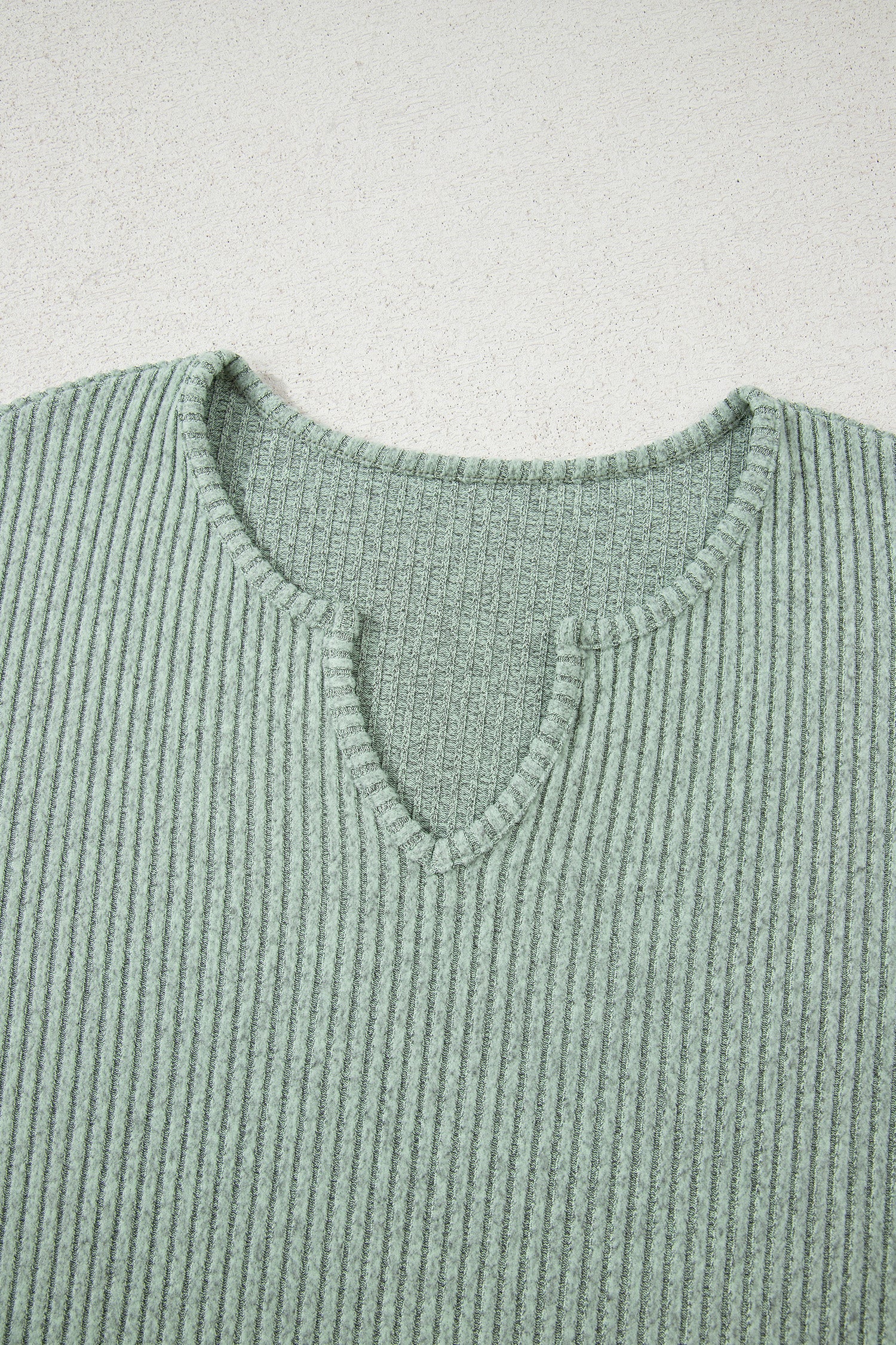 Racing Red Ribbed Notched Neck Knit Long Sleeve Leggings Two Pieces Lounge Set