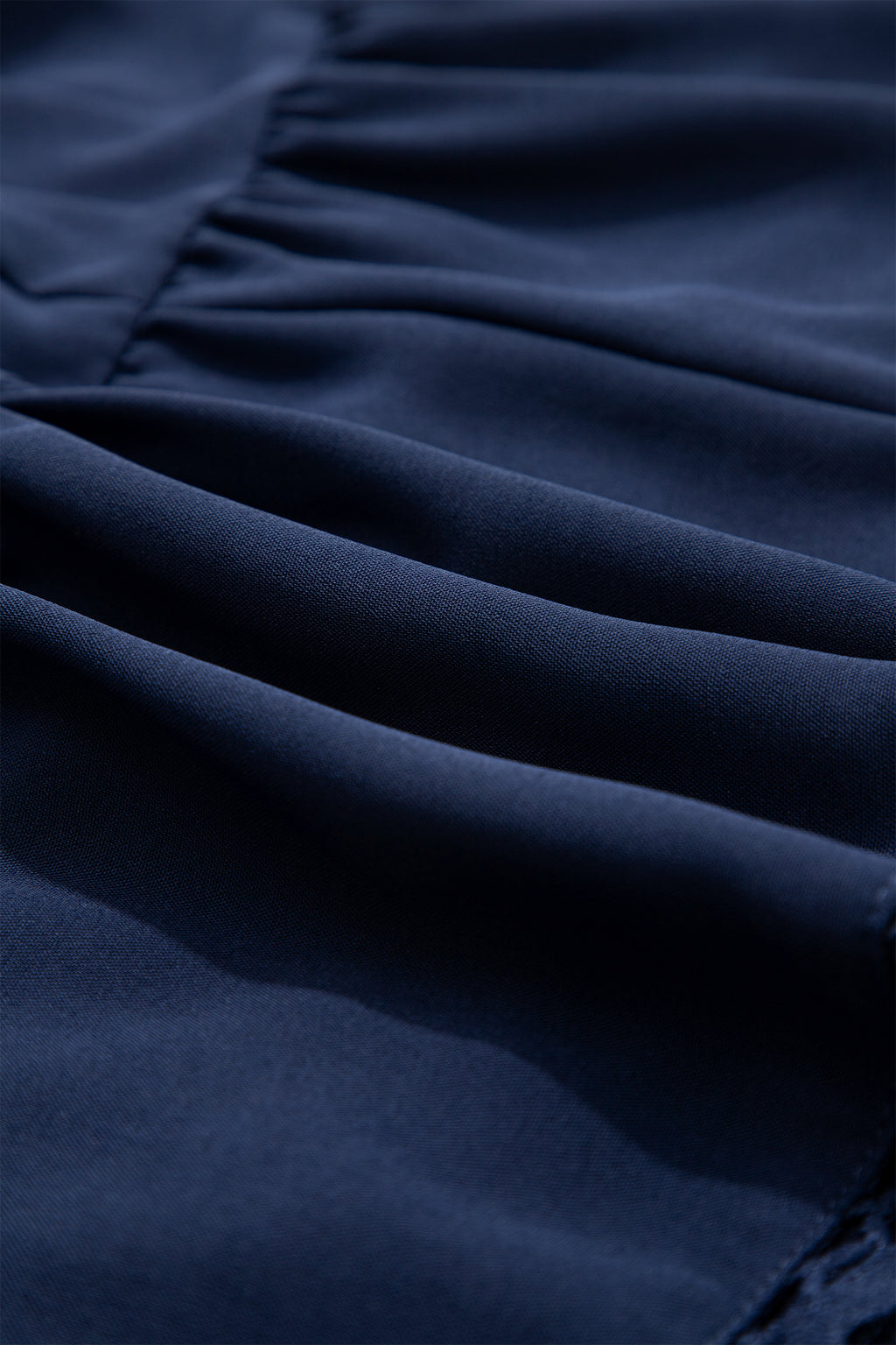 Navy Blue Plus Size Frilled Elastic Waist Lace Trim Boho Ruffled Shorts