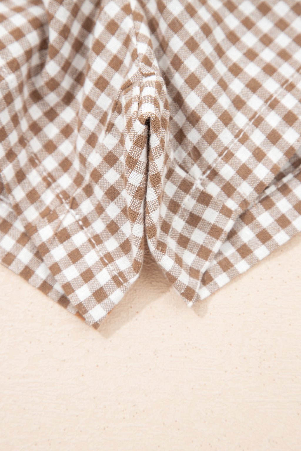 Green Contrast Trim Plaid Print Plus Size Shorts