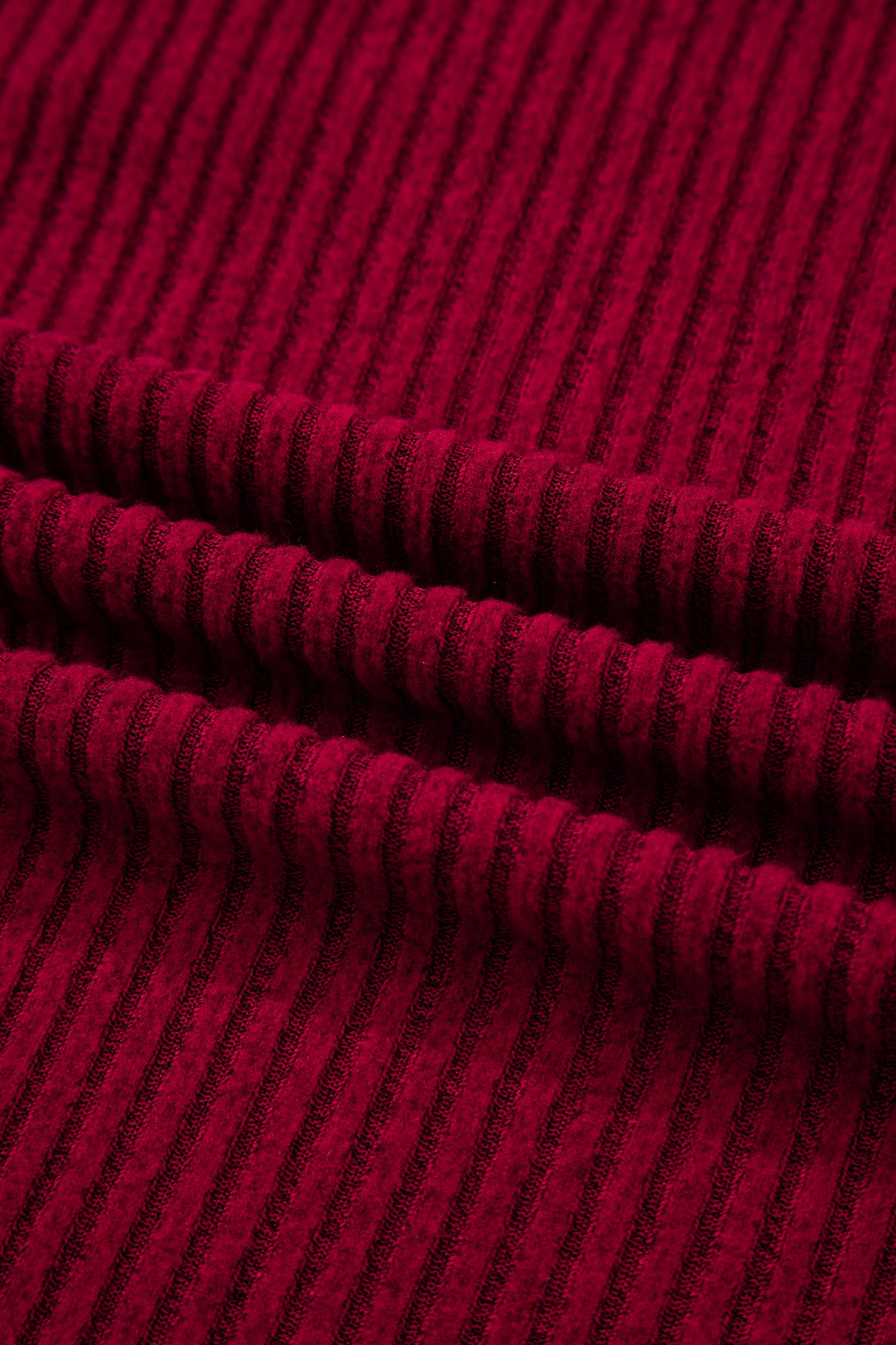 Simply Taupe Ribbed V Neck Contrast Ribbon Bow Back Drop Shoulder Long Sleeve Top