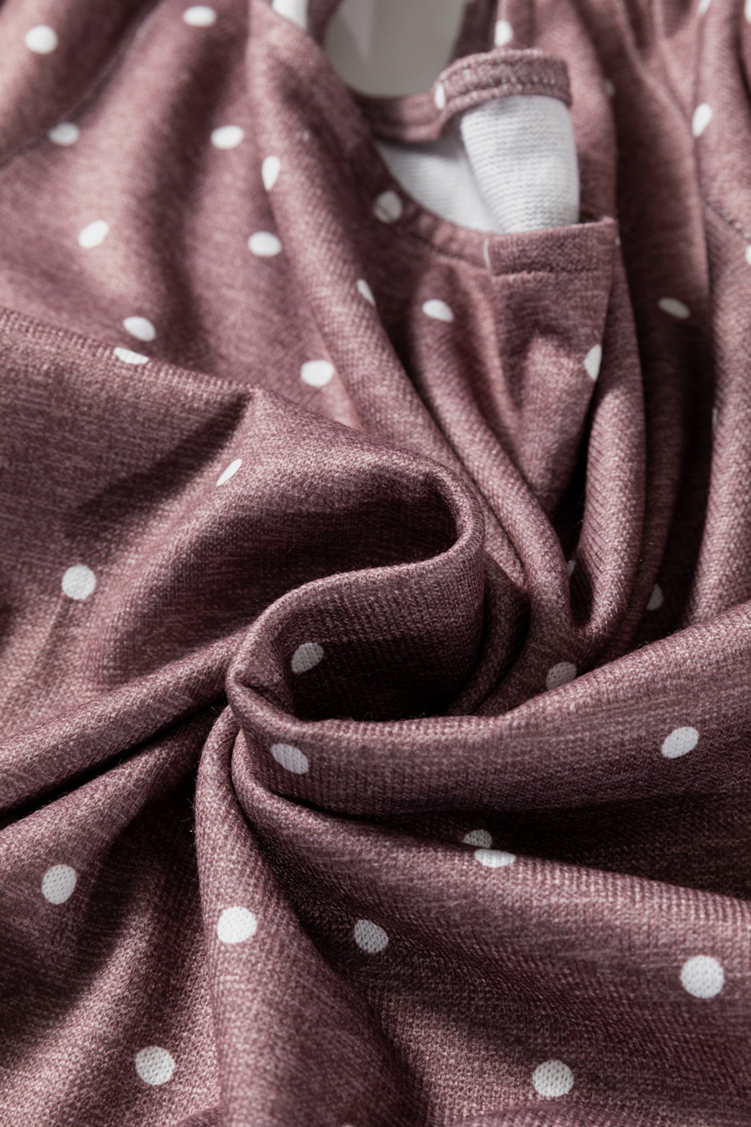 Jet Stream Polka Dot Boat Neck Knit Long Sleeve T Shirt