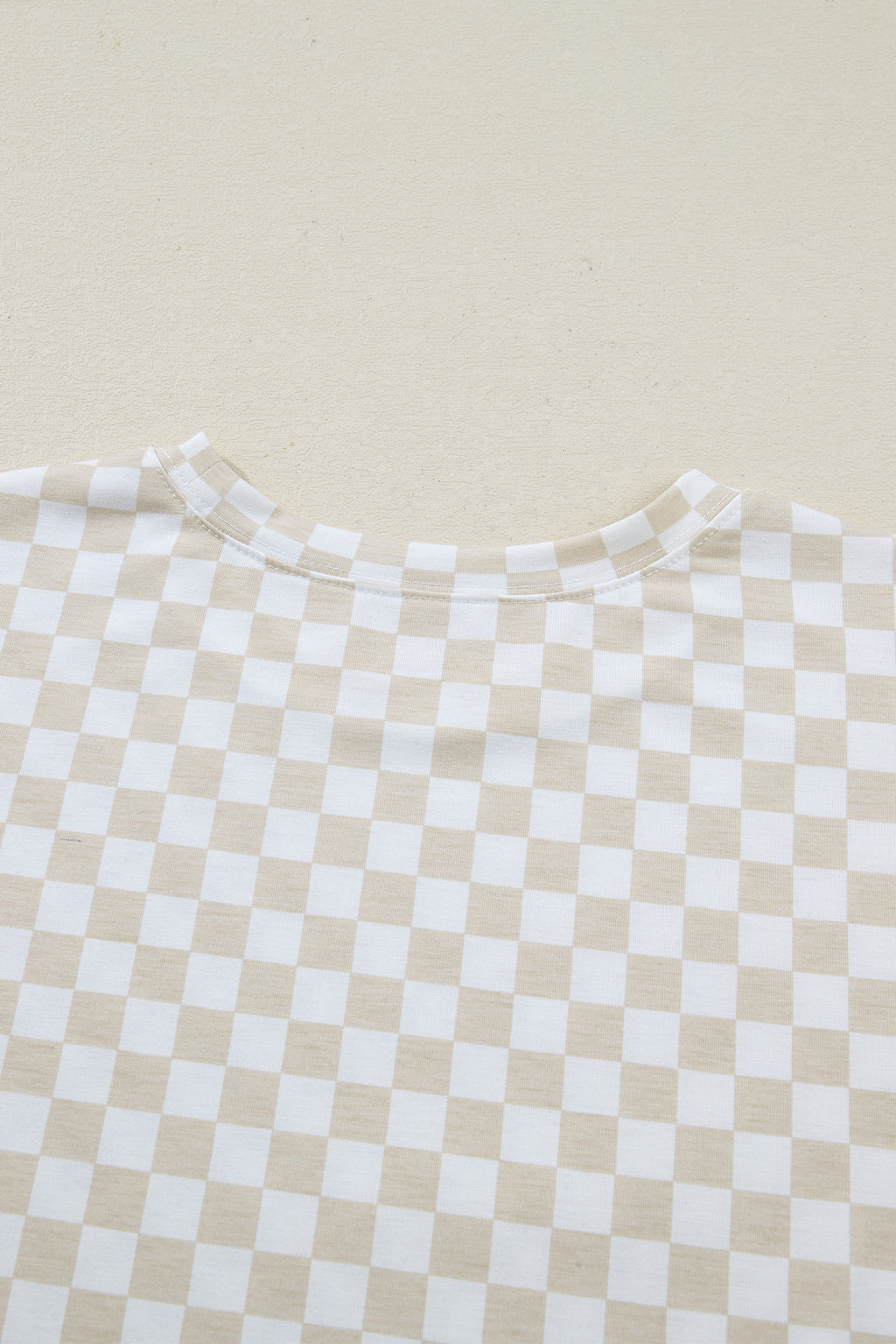 Khaki Checkered Print Half Sleeve Tee 2pcs Lounge Pant Set