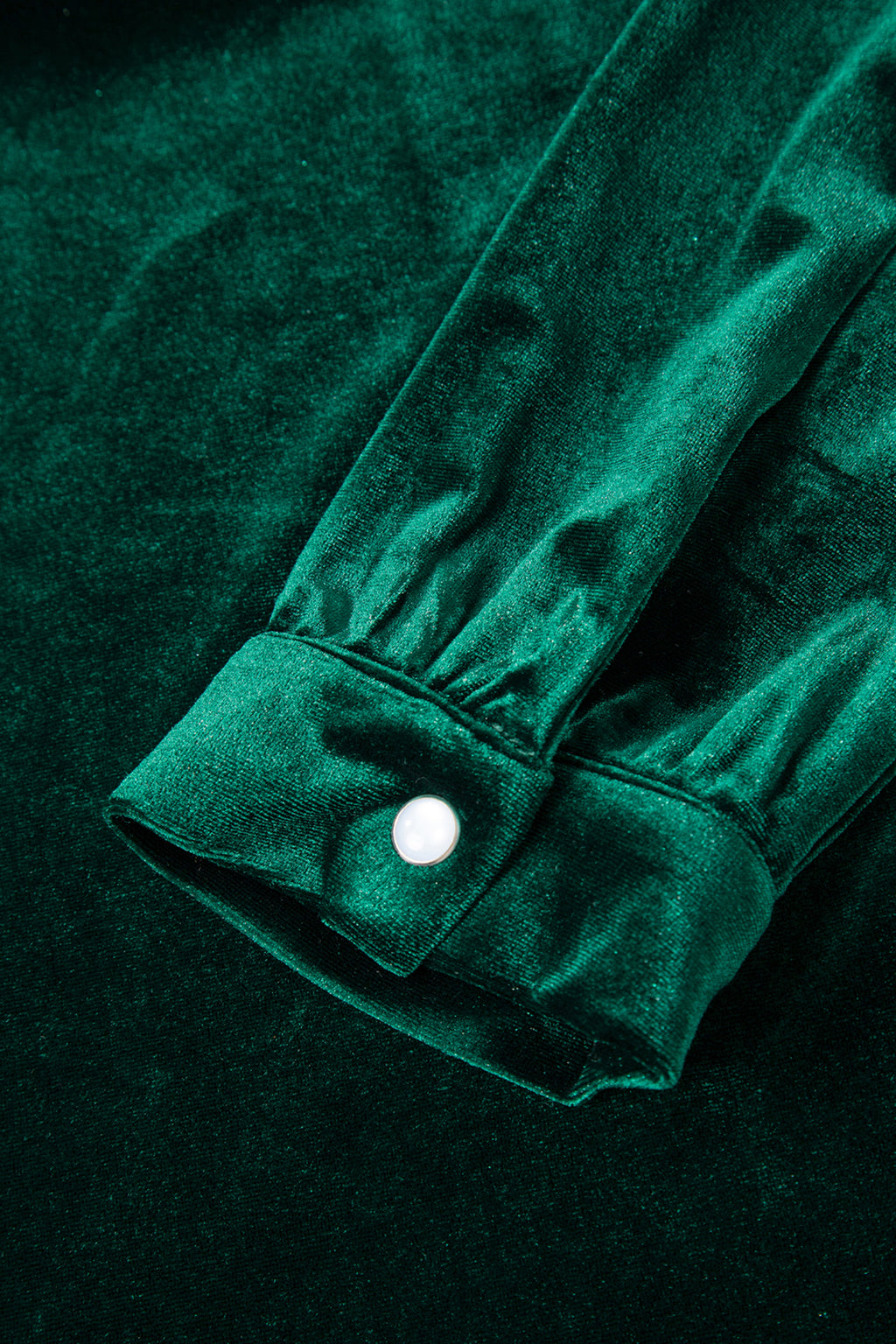 Red Dahlia Asymmetric Button Keyhole Neck Long Sleeve Velvet Blouse