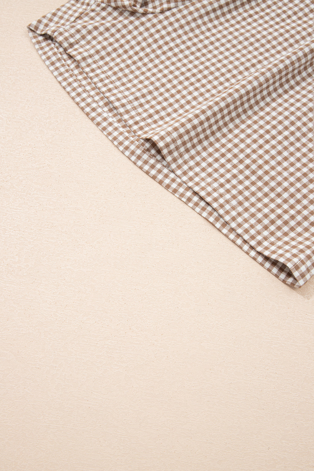 Green Contrast Trim Plaid Print Plus Size Shorts