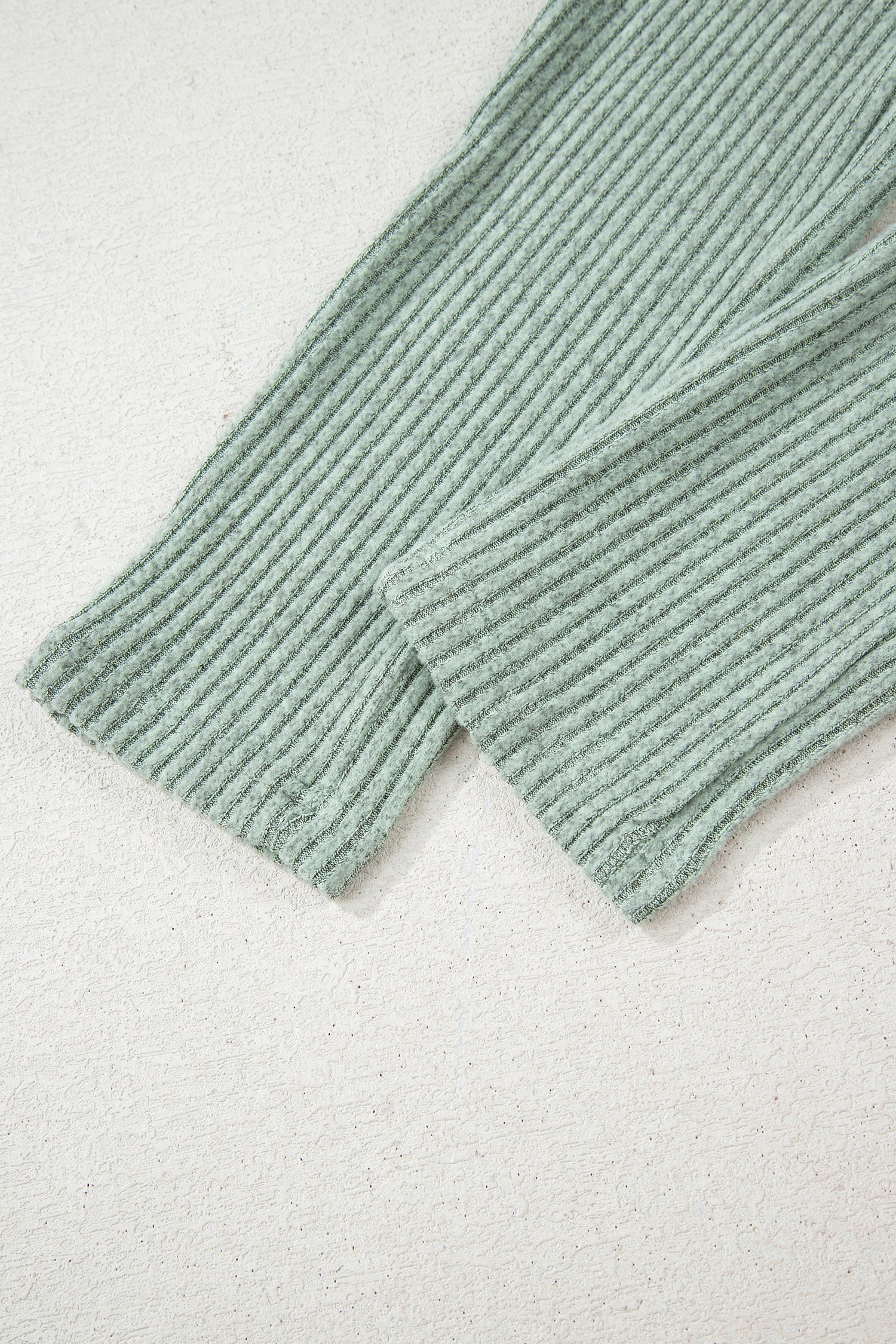 Racing Red Ribbed Notched Neck Knit Long Sleeve Leggings Two Pieces Lounge Set