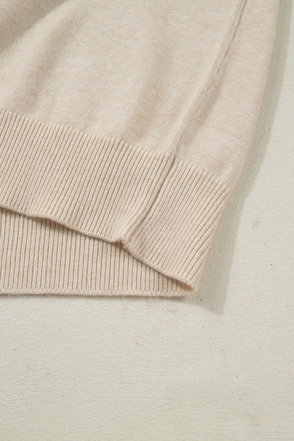 Sleet Lace Trim Patchwork Buttoned Cuffs Loose Sweater