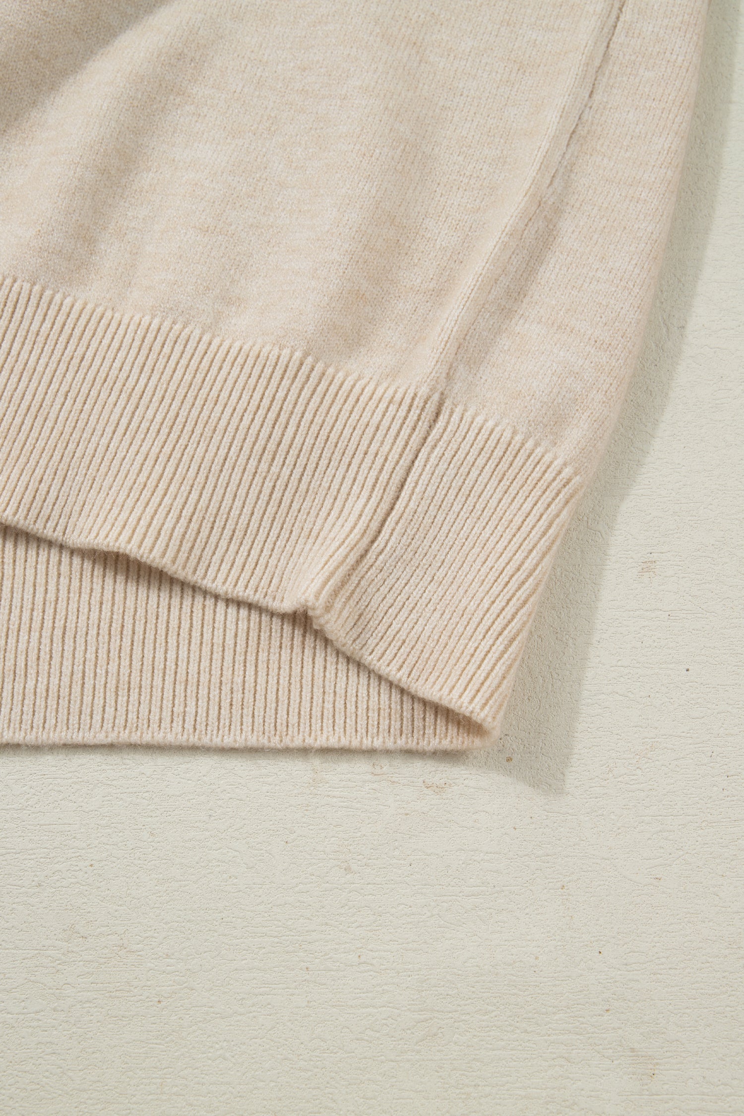 Sleet Lace Trim Patchwork Buttoned Cuffs Loose Sweater