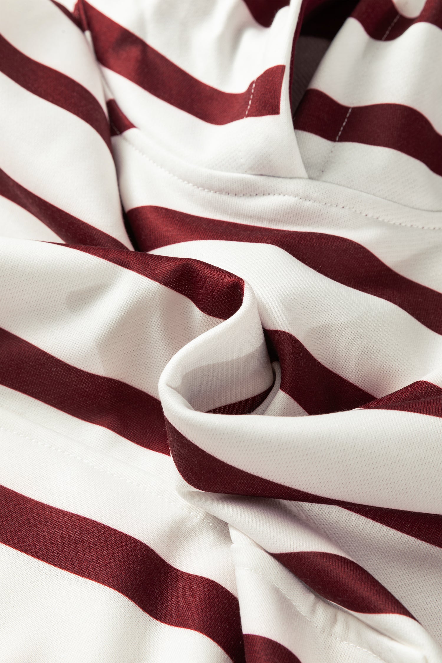 Red Stripe Pullover Hoodie Ribbed Solid Pants 2pcs Set Outfit