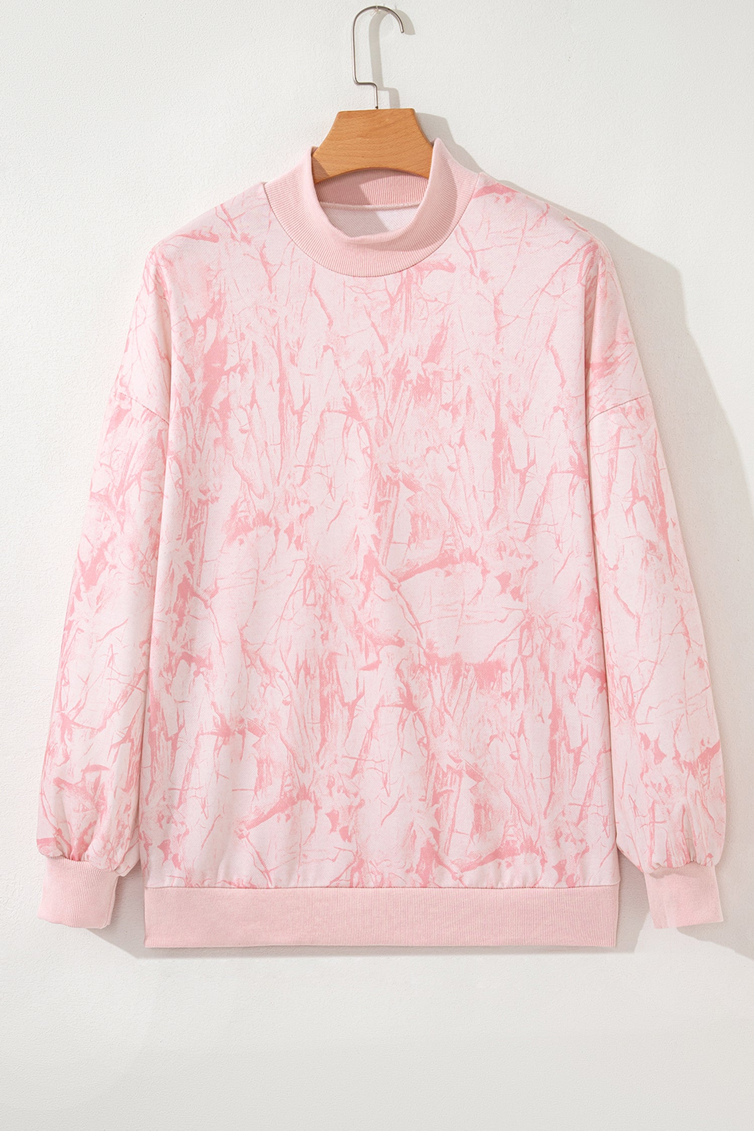 Pink Camo Mock Neck Baggy Sweatshirt