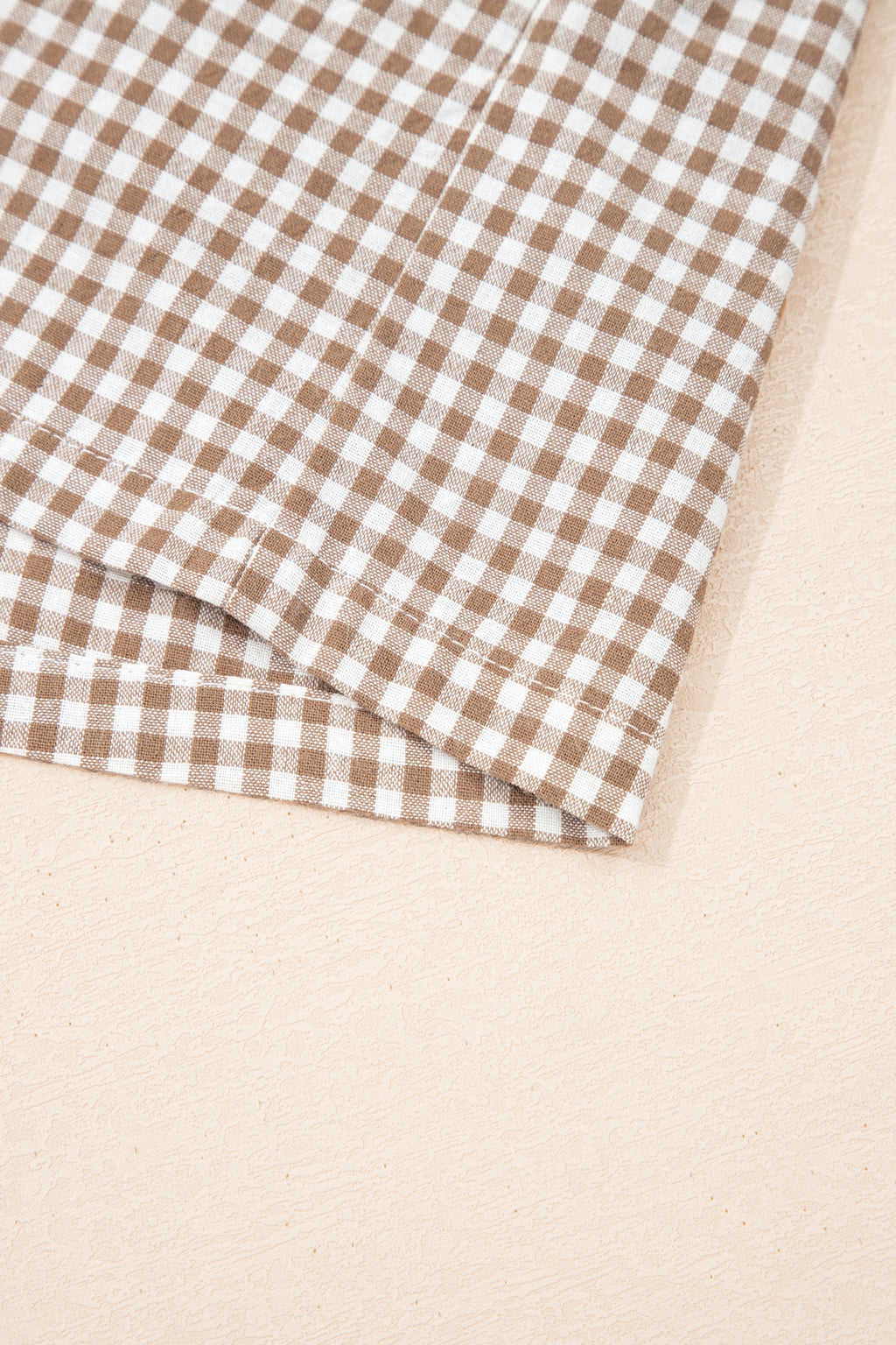 Green Contrast Trim Plaid Print Plus Size Shorts