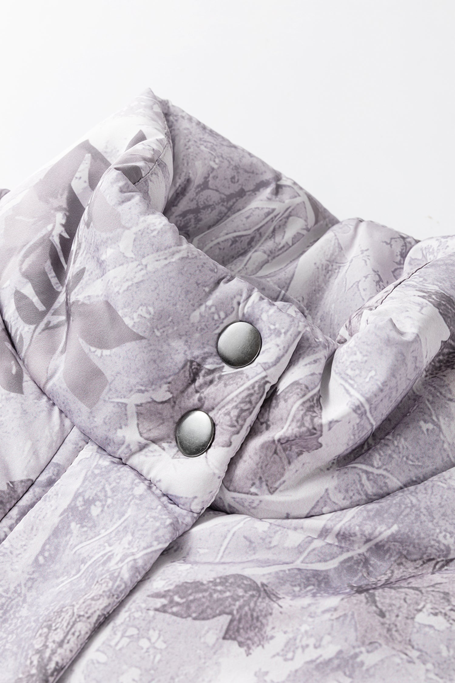 Brown Camo Leaf Print Winter Puffer Vest