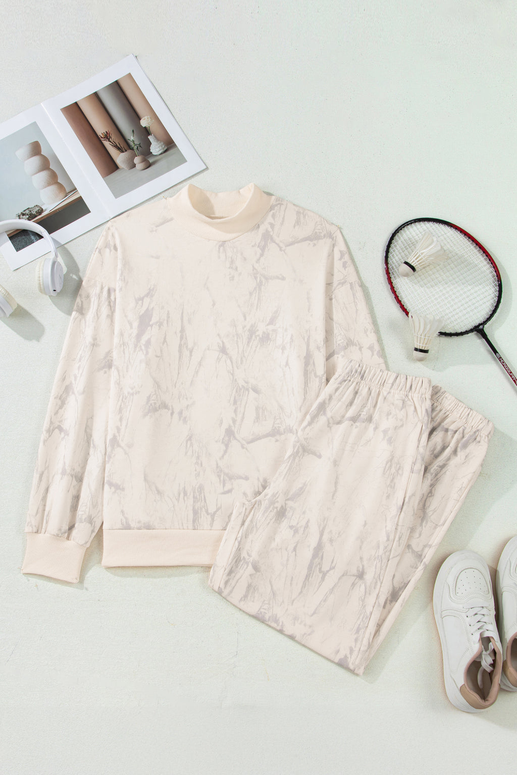 Khaki Camo Print Jogger Pants Set