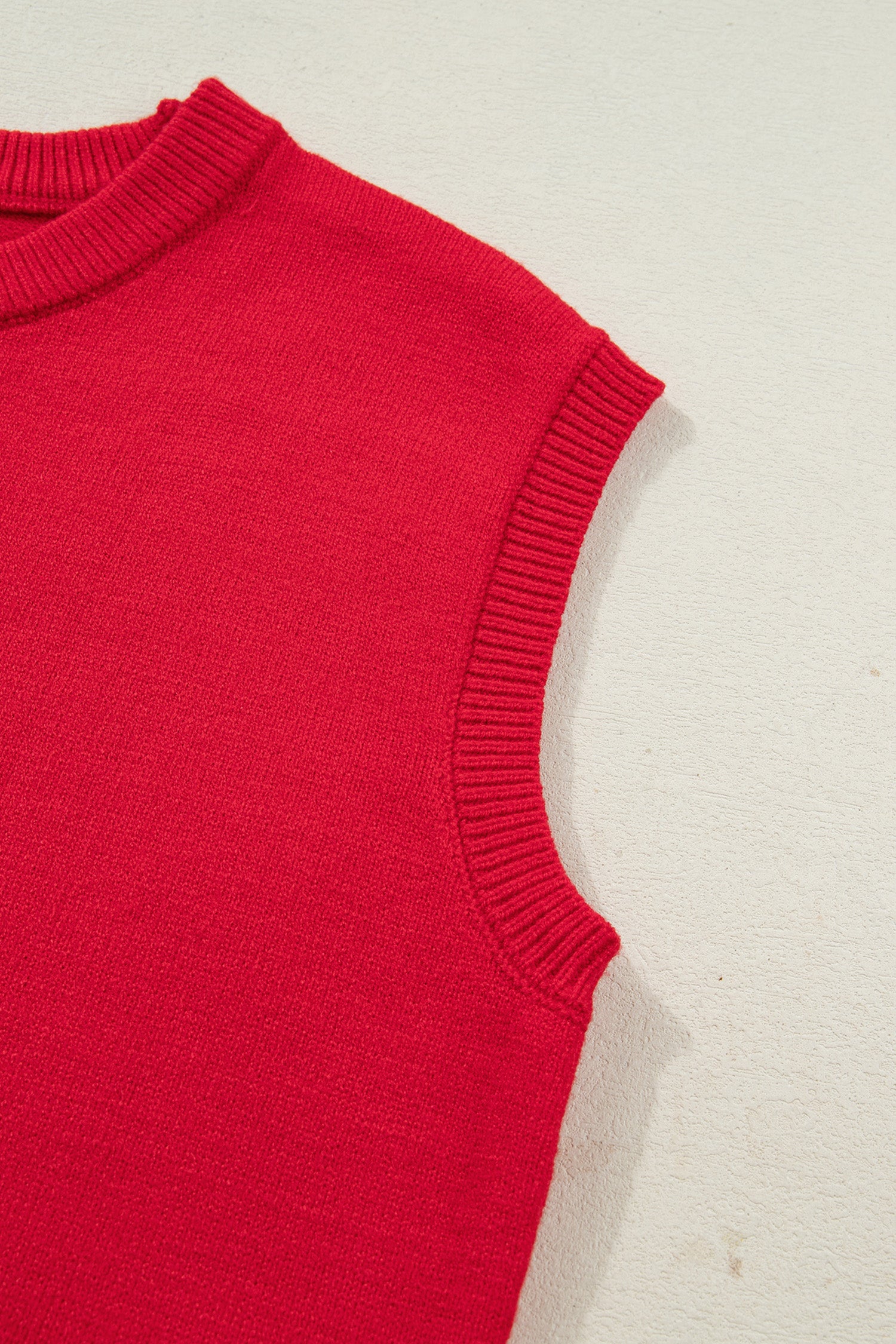 Fiery Red YEEHAW Embroidered Letter Loose Short Sleeve Sweater