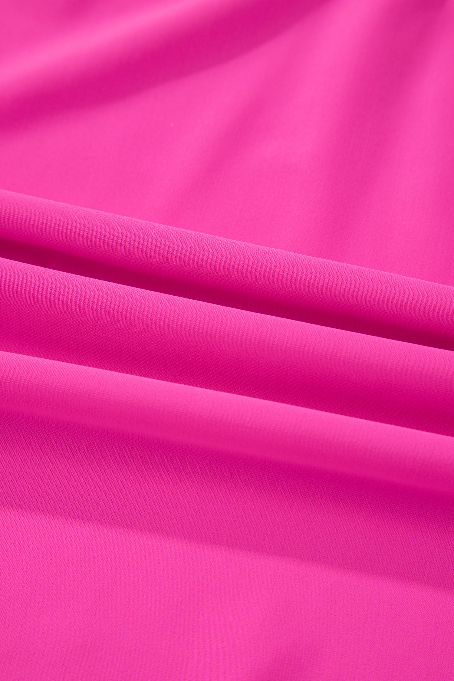 Rose Red Contrast Trim Neckline Active Shorts Attached One Piece Swim Dress