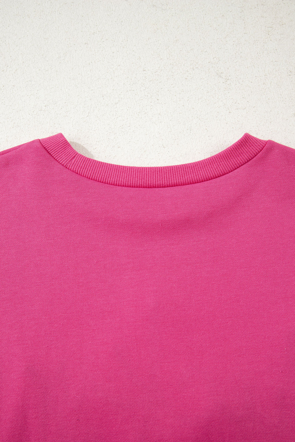 Rose Red Lucky Clover Embroidered Loose Pullover Sweatshirt