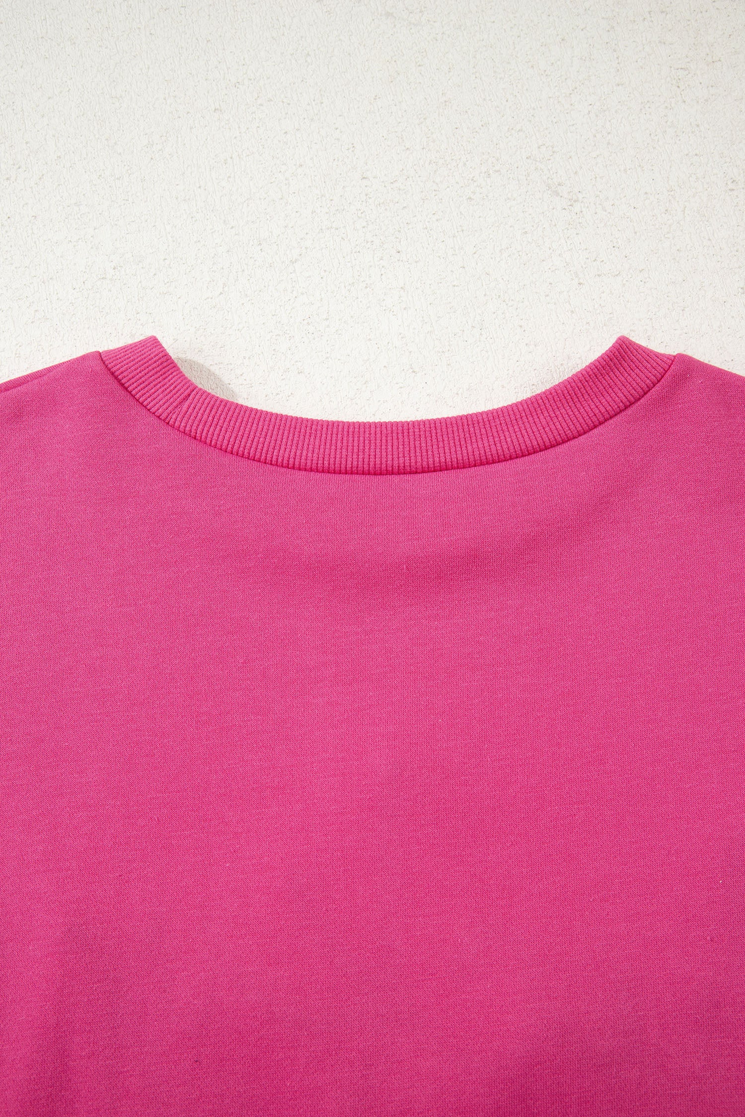 Rose Red Lucky Clover Embroidered Loose Pullover Sweatshirt